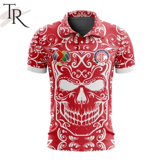 LIGA MX Deportivo Toluca Special Dia De Muertos Design Polo Shirt - soulcals.com