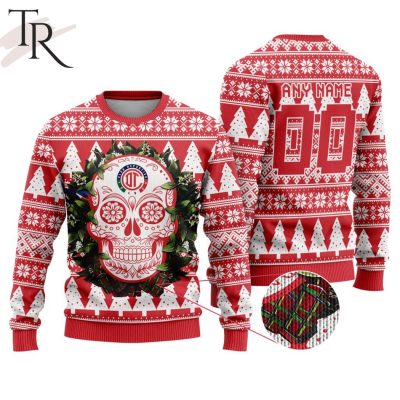 LIGA MX Deportivo Toluca Special Sugar Skull Christmas Ugly Sweater - soulcals.com
