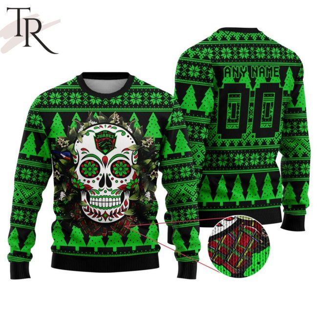 LIGA MX FC Juarez Special Sugar Skull Christmas Ugly Sweater - soulcals.com