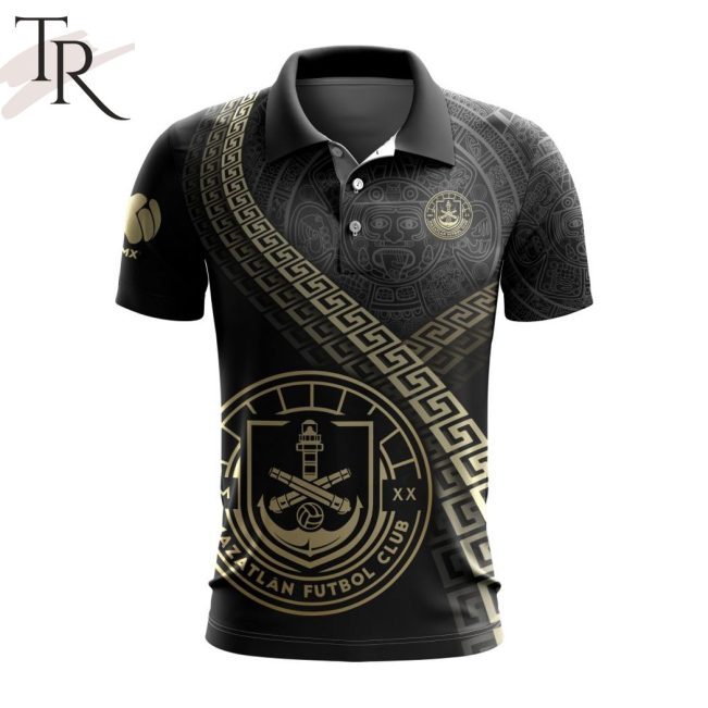 LIGA MX Mazatlan F.C Special Black And Gold Design Polo Shirt - soulcals.com