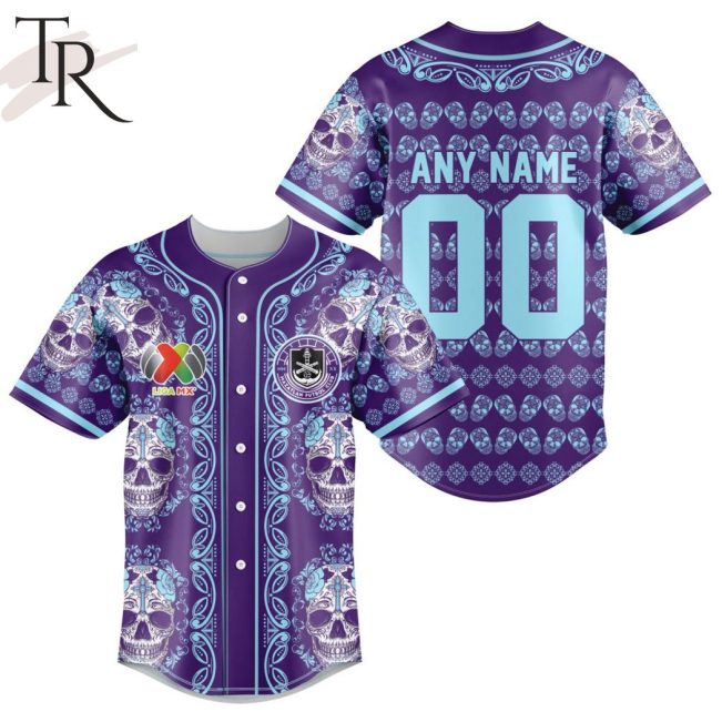 LIGA MX Mazatlan F.C Special Dia De Muertos Design Baseball Jersey - soulcals.com