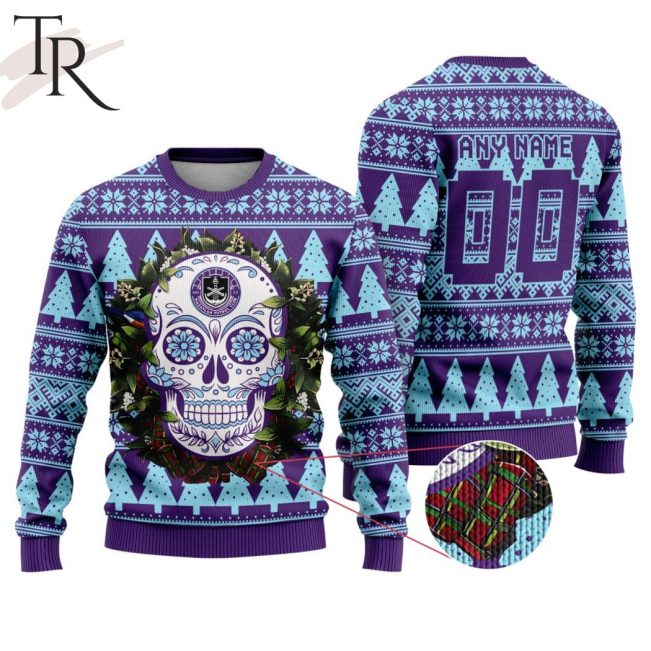 LIGA MX Mazatlan F.C Special Sugar Skull Christmas Ugly Sweater - soulcals.com