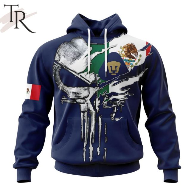LIGA MX Pumas UNAM Special Skull Design Concept Kits Hoodie - soulcals.com