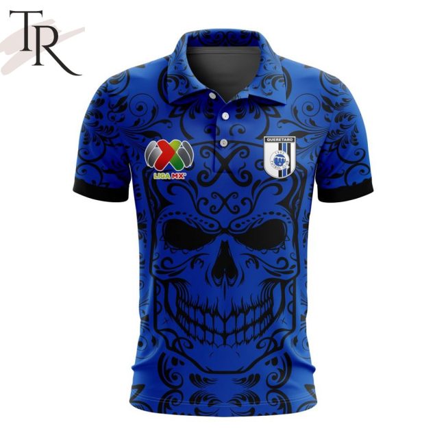 LIGA MX Queretaro F.C Special Dia De Muertos Design Polo Shirt - soulcals.com
