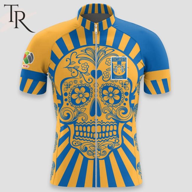 LIGA MX Tigres UANL Special Dia De Muertos Design short and long Cycling Jersey - soulcals.com