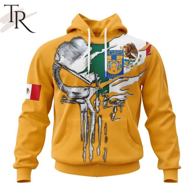 LIGA MX Tigres UANL Special Skull Design Concept Kits Hoodie - soulcals.com
