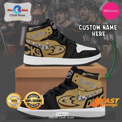 [LIMITED EDITION] Personalized Anaheim Ducks Gifts For NHL Fans Air Jordan High Top Sneaker - soulcals