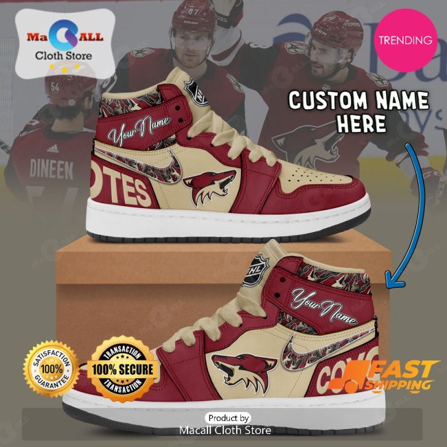 [LIMITED EDITION] Personalized Arizona Coyotes Gifts For NHL Fans Air Jordan High Top Sneaker - soulcals