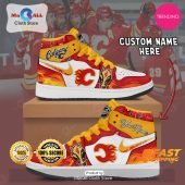 [LIMITED EDITION] Personalized Calgary Flames Gifts For NHL Fans Air Jordan High Top Sneaker - soulcals