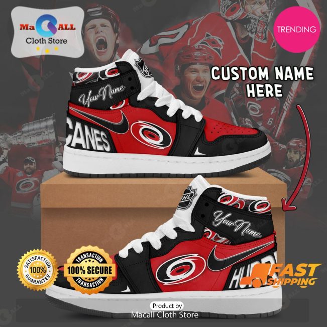 [LIMITED EDITION] Personalized Carolina Hurricanes Gifts For NHL Fans Air Jordan High Top Sneaker - soulcals