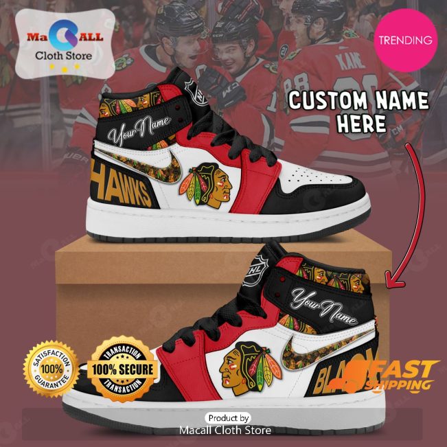 [LIMITED EDITION] Personalized Chicago Blackhawks Gifts For NHL Fans Air Jordan High Top Sneaker - soulcals
