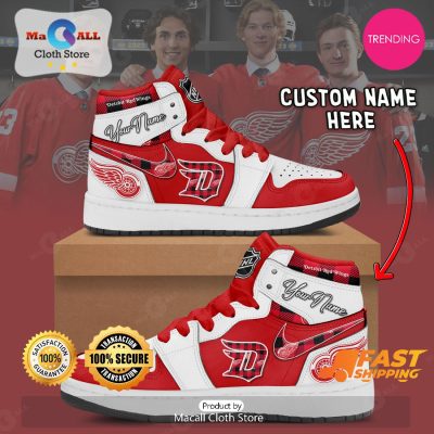 [LIMITED EDITION] Personalized Detroit Red Wings Gifts For NHL Fans Air Jordan High Top Sneaker - soulcals