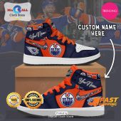 [LIMITED EDITION] Personalized Edmonton Oilers Gifts For NHL Fans Air Jordan High Top Sneaker - soulcals