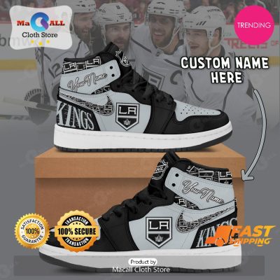 [LIMITED EDITION] Personalized Los Angeles Kings Gifts For NHL Fans Air Jordan High Top Sneaker - soulcals