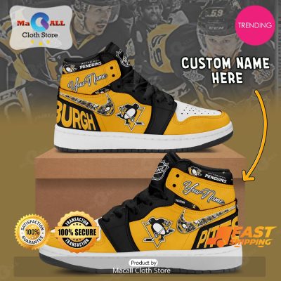 [LIMITED EDITION] Personalized Pittsburgh Penguins Gifts For NHL Fans Air Jordan High Top Sneaker - soulcals