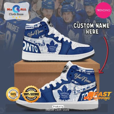 [LIMITED EDITION] Personalized Toronto Maple Leafs Gifts For NHL Fans Air Jordan High Top Sneaker - soulcals