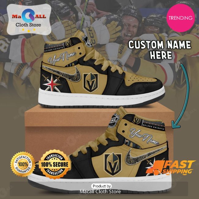 [LIMITED EDITION] Personalized Vegas Golden Knights Gifts For NHL Fans Air Jordan High Top Sneaker - soulcals