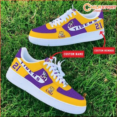 LSU Tigers Fan Gear Air Low Top AF1 Sneakers Stylish Shoes for Men and Women - soulcals