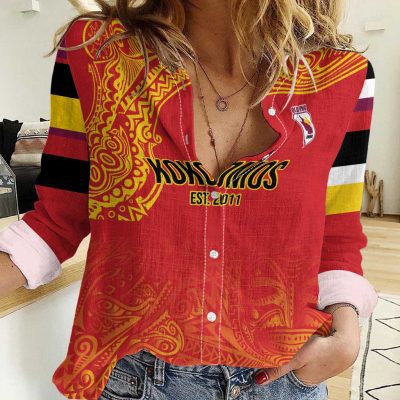 Polynesian Women's Long Sleeve Shirt  Polynesian design Honu, Wave, Sun, Spear, Fern Symbols Polynesian shirts NCY203