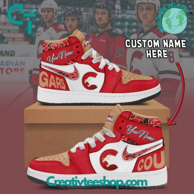WHL Prince George Cougars Custom Name Air Jordan 1 Sneaker - soulcals.com