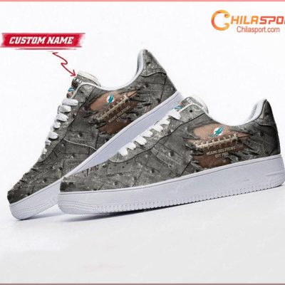 Miami Dolphins NFL Air Low Top AF1 Sneakers Stylish Trendy Gift Idea - soulcals