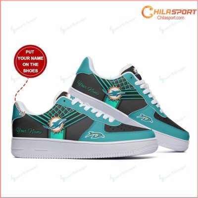 Miami Dolphins Personalized Air Force One Shoes Gift Idea - soulcals