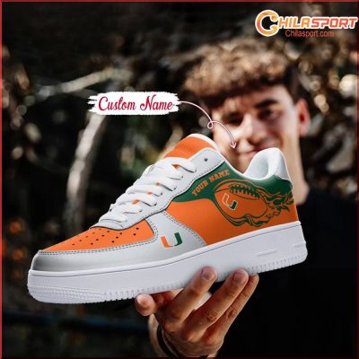 Miami Hurricanes NCAA Air Low Top AF1 Sneakers Stylish Fan Gear for Men and Women - soulcals