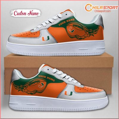 Miami Hurricanes NCAA Air Low Top AF1 Sneakers Stylish Fan Gear for Men and Women - soulcals
