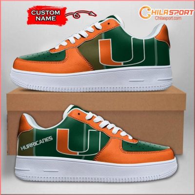 Miami Hurricanes NCAA Air Low Top AF1 Sneakers Stylish Shoes for Men and Women - soulcals