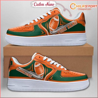 Miami Hurricanes NCAA Air Low Top AF1 Sneakers Stylish Trendy Shoes - soulcals