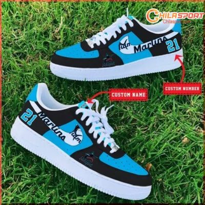 Miami Marlins MLB Air Low Top AF1 Sneakers Shoes Official Fan Gear For Men Women - soulcals