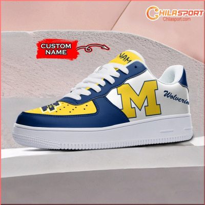 Michigan Wolverines Air Low Top AF1 Sneakers Shoes Stylish Fan Gear for Men and Women - soulcals