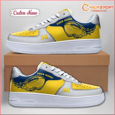 Michigan Wolverines NCAA Air Low Top AF1 Sneakers Shoes For Stylish Fan Comfort - soulcals