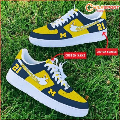 Michigan Wolverines NCAA Air Low Top AF1 Sneakers Shoes Perfect Gift for Fans - soulcals