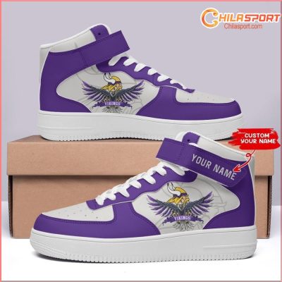 Minnesota Vikings Personalized Custom High Top Sneakers Fans - soulcals Minnesota Vikings Personalized Custom High Top Sneakers Fans - soulcals