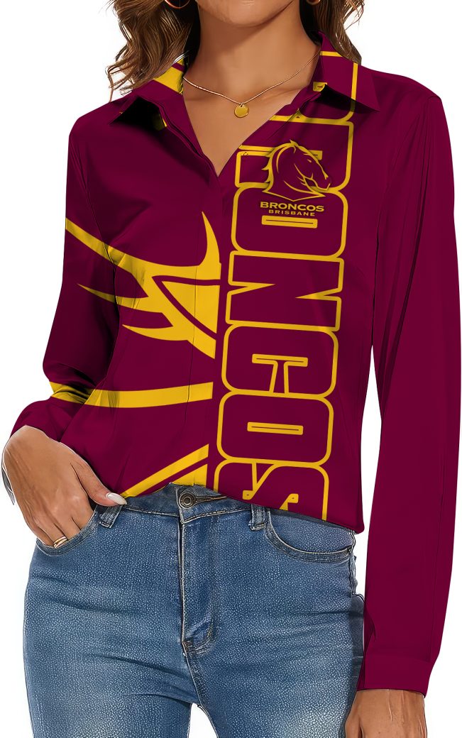 Brisbane Broncos Women's Casual Shirt Personalized Gift For Fans v4