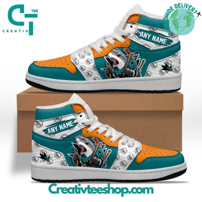 NHL San Jose Sharks Special Team Mascot Design Air Jordan 1 Sneaker - soulcals.com