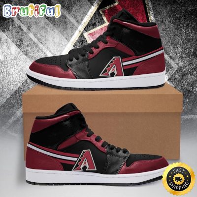 MLB Arizona Diamondbacks Red Black Air Jordan 1 High Sneakers