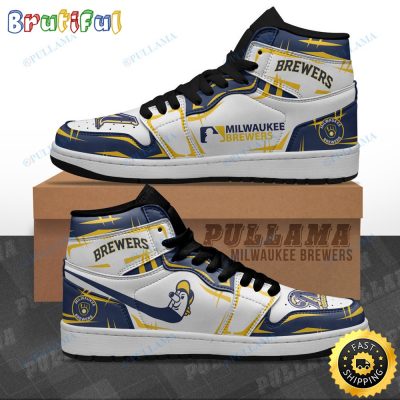 MLB Milwaukee Brewers Style Air Jordan 1 High Sneakers