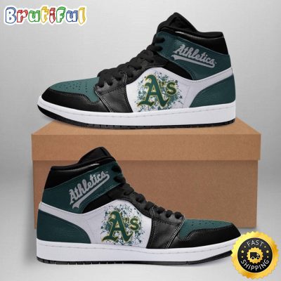 MLB Oakland Athletics Air Jordan 1 High Sneakers Iconic Air Jordan 1 Shoes