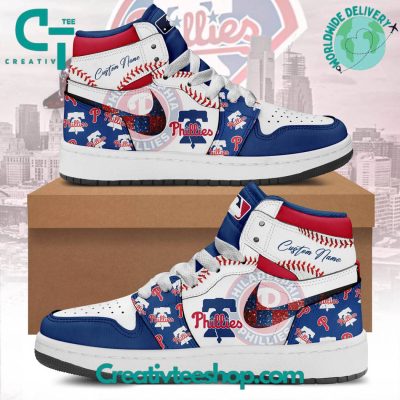 MLB Philadelphia Phillies Personalized Air Jordan 1 Sneaker - soulcals.com