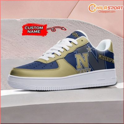 Navy Midshipmen Sneakers Stylish Air Low Top AF1 Shoes for Men Women College Sports Fans - soulcals Navy Midshipmen Sneakers Stylish Air Low Top AF1 Shoes for Men Women College Sports Fans - soulcals