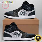 NBA Brooklyn Nets Blue Black Scratch Air Jordan 1 High Sneakers
