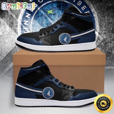 NBA Minnesota Timberwolves Blue Black Air Jordan 1 High Sneakers Classic Air Jordan Sneakers