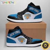 NBA New York Knicks Black Blue Air Jordan 1 High Sneakers