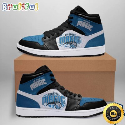 NBA Orlando Magic Blue Black Air Jordan 1 High Sneakers Classic Air Jordan Sneakers