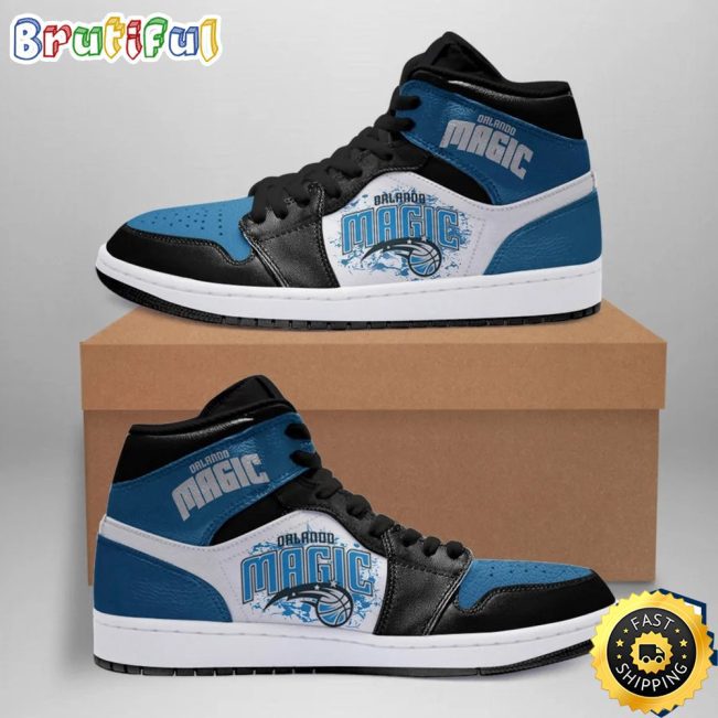 NBA Orlando Magic Blue Black Air Jordan 1 High Sneakers Classic Air Jordan Sneakers