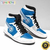 NBA Philadelphia 76ers White Blue Air Jordan 1 High Sneakers
