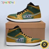 NBA Utah Jazz Yellow Green Air Jordan 1 High Sneakers