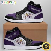 NCAA Albany Great Danes Purple Air Jordan 1 High Sneakers